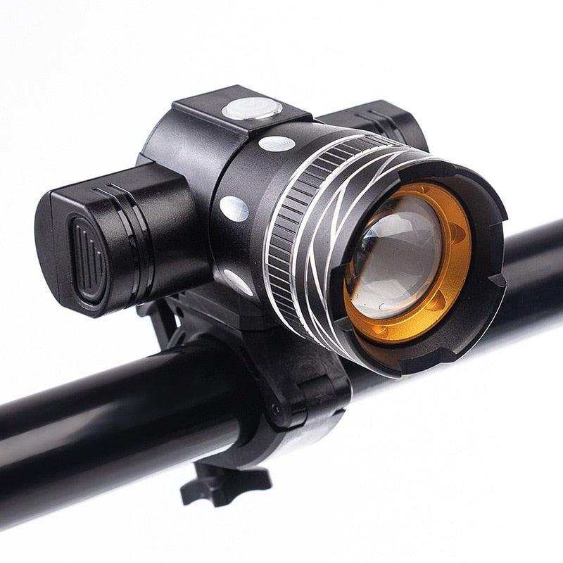 Rotatable Bicycle Light 800 Lumen Led Bike Headlight Zoom USB Rechargeable Aluminum Alloy Bike Lights Front And Back Powerful USB Rechargeable Bicycle Light Waterproof Bike Headlight Taillight 5000mAh Stevvex