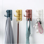 Rotating Hook Adhesive Creative Nordic Wall-mounted Bathroom Strong Hook Self Adhesive Kitchen Hanger Key Storage Home Organizer Domestic Suction Hooks Rotating Space Saving Hook Domestic Suction Hooks Rotating Space Saving Hook Stevvex