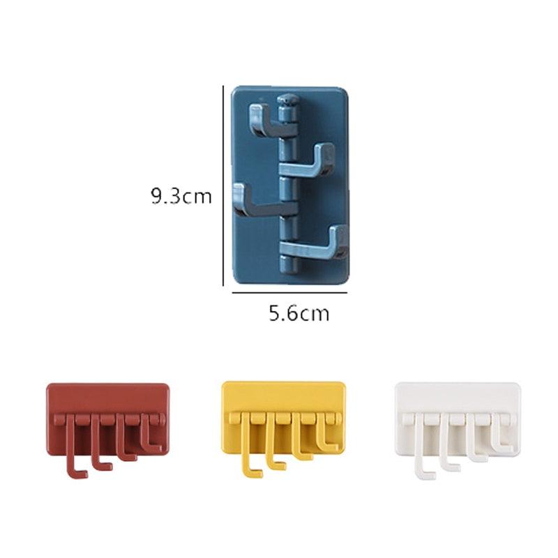 Rotating Hook Adhesive Creative Nordic Wall-mounted Bathroom Strong Hook Self Adhesive Kitchen Hanger Key Storage Home Organizer Domestic Suction Hooks Rotating Space Saving Hook Domestic Suction Hooks Rotating Space Saving Hook Stevvex