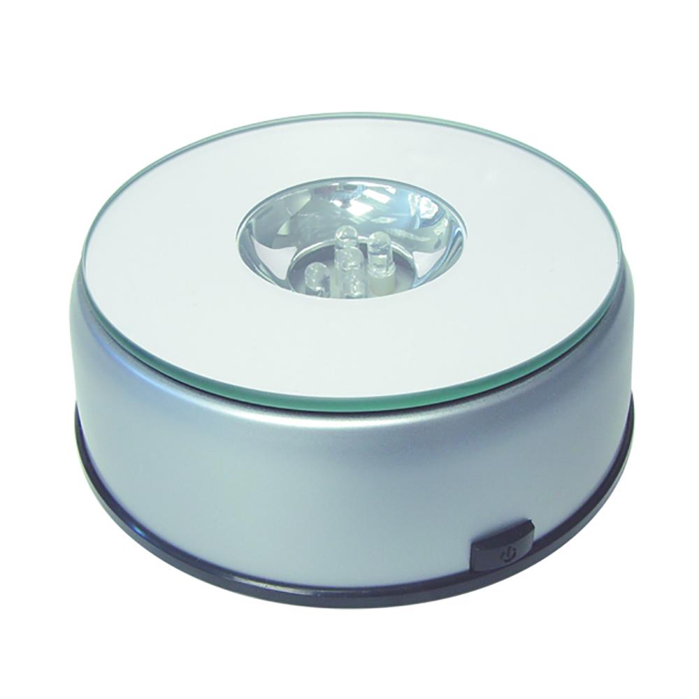 Rotating LED Crystal Display Base With Color Lights