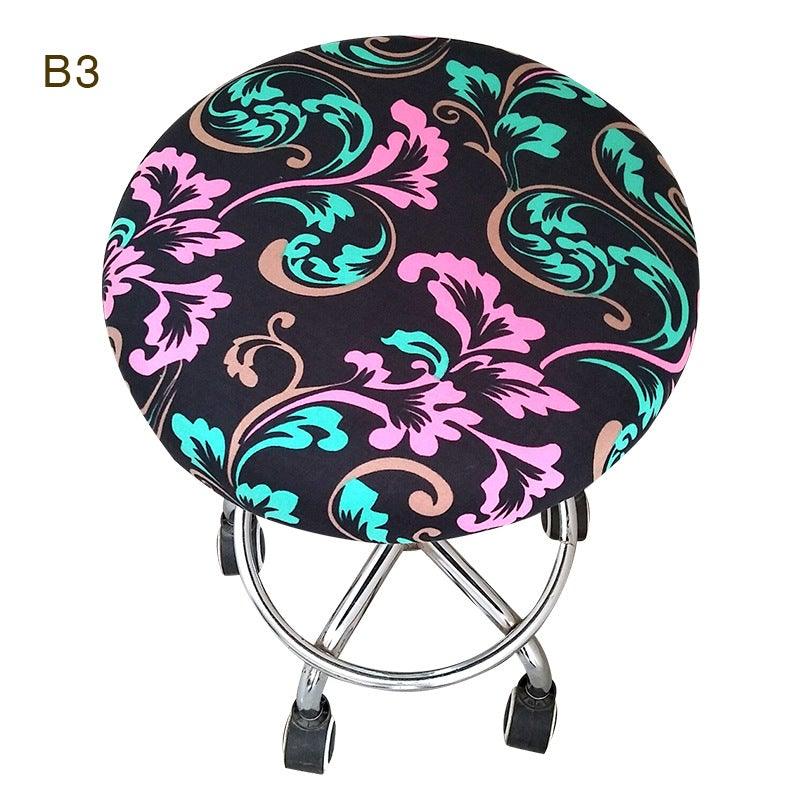 Round Chair Cover Bar Stool Cover Elastic Seat Cover Home Chair Slipcover Round Chair Bar Stool Floral Printed Padded Round Bar Stool Cover Cushion With Elastic Fabric Round Chair Seat Cushion For Wooden Metal Stools 30-40cm Stevvex