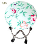 Round Chair Cover Bar Stool Cover Elastic Seat Cover Home Chair Slipcover Round Chair Bar Stool Floral Printed Padded Round Bar Stool Cover Cushion With Elastic Fabric Round Chair Seat Cushion For Wooden Metal Stools 30-40cm Stevvex
