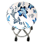 Round Chair Cover Bar Stool Cover Elastic Seat Cover Home Chair Slipcover Round Chair Bar Stool Floral Printed Padded Round Bar Stool Cover Cushion With Elastic Fabric Round Chair Seat Cushion For Wooden Metal Stools 30-40cm Stevvex