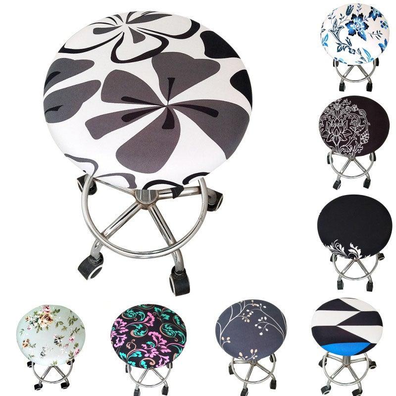 Round Chair Cover Bar Stool Cover Elastic Seat Cover Home Chair Slipcover Round Chair Bar Stool Floral Printed Padded Round Bar Stool Cover Cushion With Elastic Fabric Round Chair Seat Cushion For Wooden Metal Stools 30-40cm Stevvex
