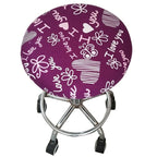Round Chair Cover Bar Stool Cover Elastic Seat Cover Home Chair Slipcover Round Chair Bar Stool Floral Printed Padded Round Bar Stool Cover Cushion With Elastic Fabric Round Chair Seat Cushion For Wooden Metal Stools 30-40cm Stevvex