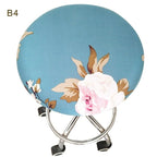 Round Chair Cover Bar Stool Cover Elastic Seat Cover Home Chair Slipcover Round Chair Bar Stool Floral Printed Padded Round Bar Stool Cover Cushion With Elastic Fabric Round Chair Seat Cushion For Wooden Metal Stools 30-40cm Stevvex