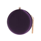 Round Evening Clutch Handbag with Braided Accent (MAC287)
