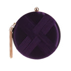 Round Evening Clutch Handbag with Braided Accent (MAC287)