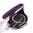 Round Evening Clutch Handbag with Braided Accent (MAC287)