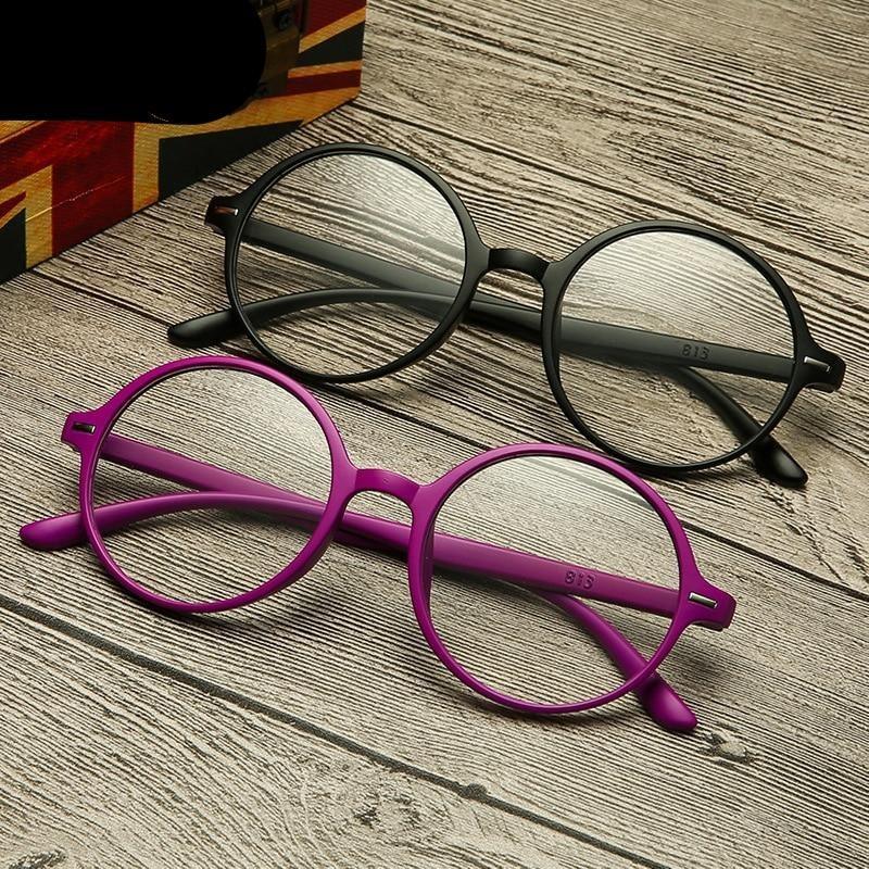 Round Frame Reading Glasses Stylish Anti Blue Light Eyeglasses Ultra Light Reading Glasses Portable Gift For Parents Unisex Stylish Eyeglasses Glasses Clear Lens Women Men Eyewear Anti Blue Light Glasses Stevvex
