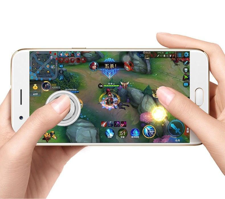 Round Game Joystick For Mobile Phone Rocker Tablet Android, Metal Button Controller With Suction Cup Mobile Phone Game Joystick Game Control Touch Screen Joypad Game Controller Stevvex