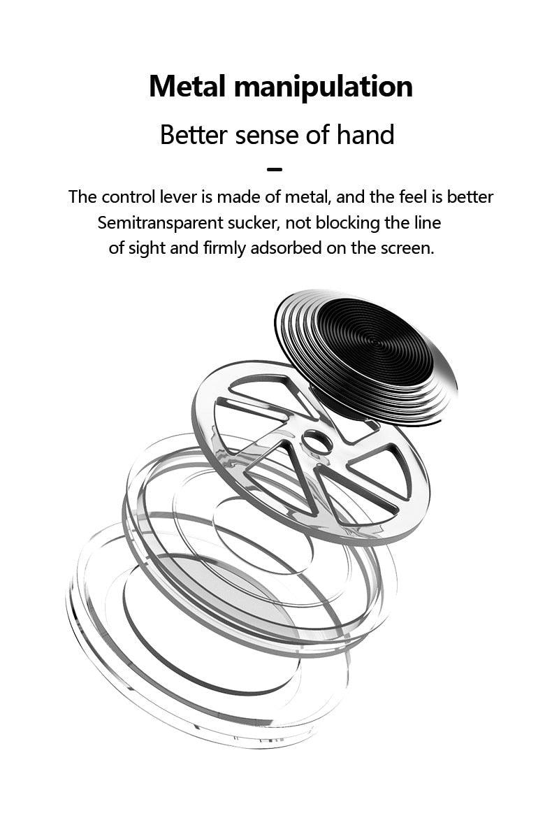 Round Game Joystick For Mobile Phone Rocker Tablet Android, Metal Button Controller With Suction Cup Mobile Phone Game Joystick Game Control Touch Screen Joypad Game Controller Stevvex