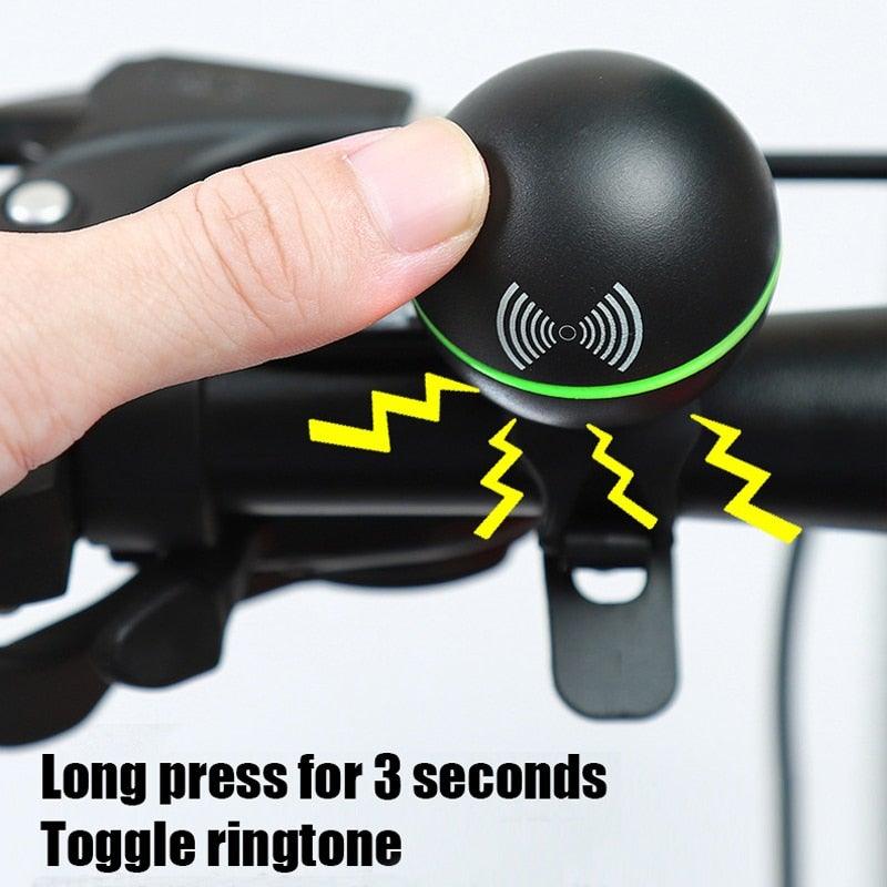 Round Modern Bicycle Bell Electric Bike Horn Loud 130db Sound Signal 3 Ringtones Little Black Ball Water Proof Accessories 3 Sound Modes Loud Horn Waterproof Bicycle Bell For Handlebar Bicycle Horn Stevvex