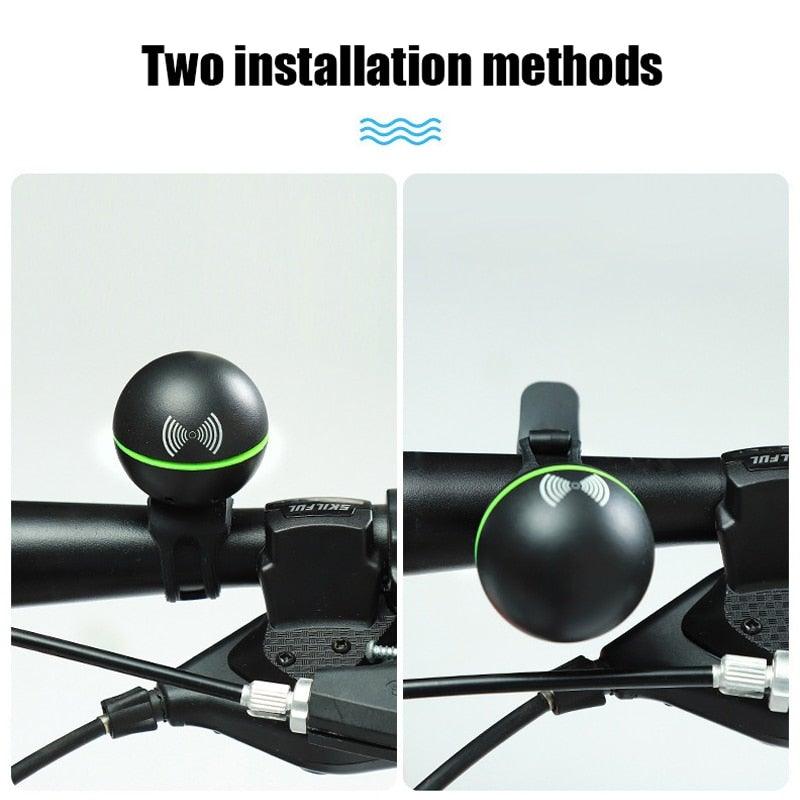 Round Modern Bicycle Bell Electric Bike Horn Loud 130db Sound Signal 3 Ringtones Little Black Ball Water Proof Accessories 3 Sound Modes Loud Horn Waterproof Bicycle Bell For Handlebar Bicycle Horn Stevvex