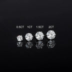 1ct-4ct D Color VVS1 3EX Round Moissanite Stud Earrings Platinum Plated 925 BandsCo Straps