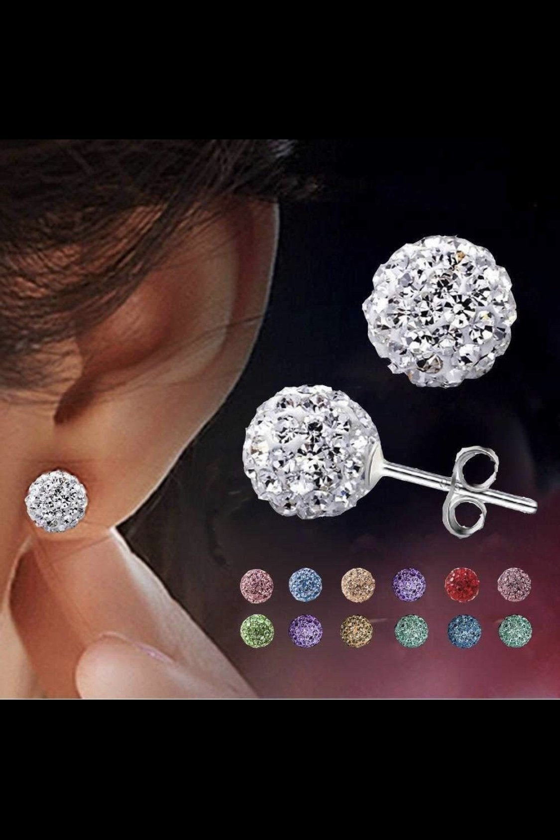 Round Sparkle Stud Earrings Promise Style Cubic Zirconia BandsCo Straps