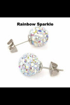 Round Sparkle Stud Earrings Promise Style Cubic Zirconia BandsCo Straps