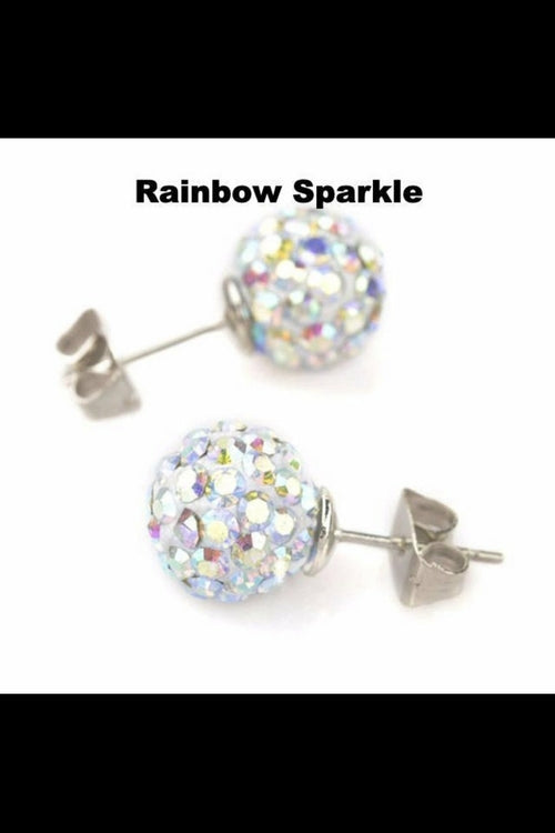Round Sparkle Stud Earrings Promise Style Cubic Zirconia BandsCo Straps