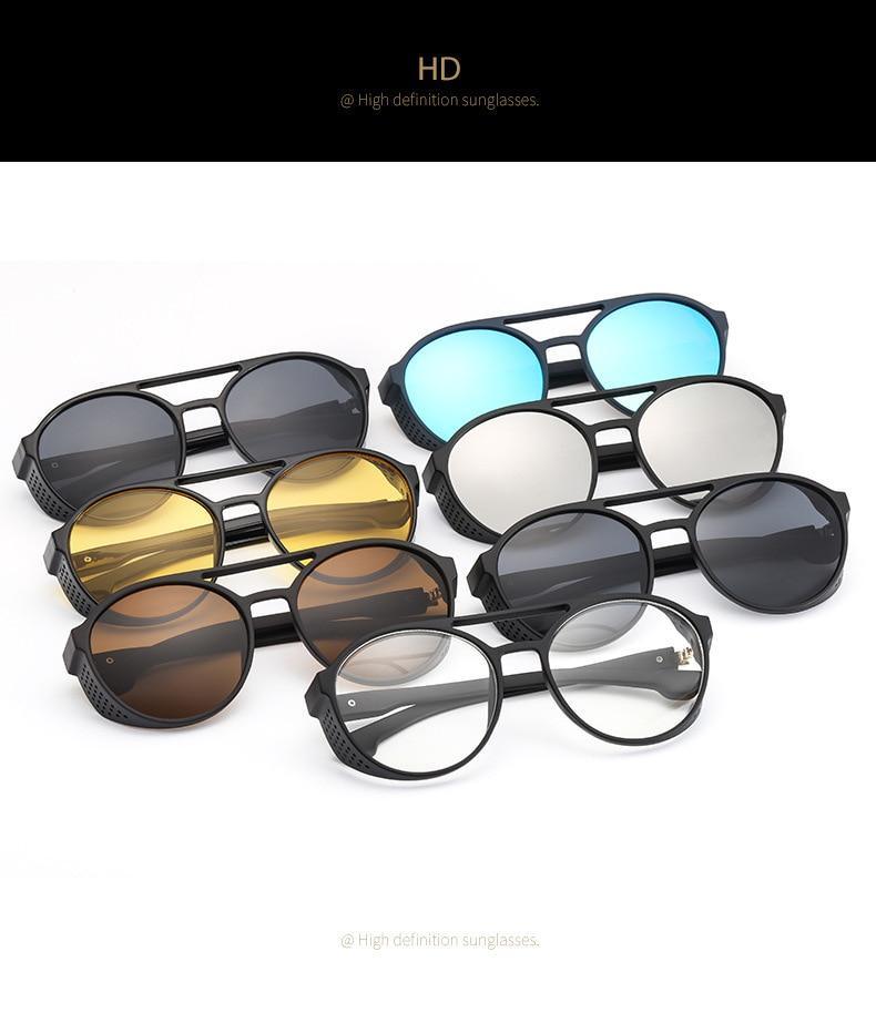 Round Vintage Sunglasses Retro Eyewear For Men Women Classic Sunglasses For Women & Men Retro Style Goggles In Round Shape Flip Up Driving Glasses Vintage Style & Fashionable  Eyewear Stevvex