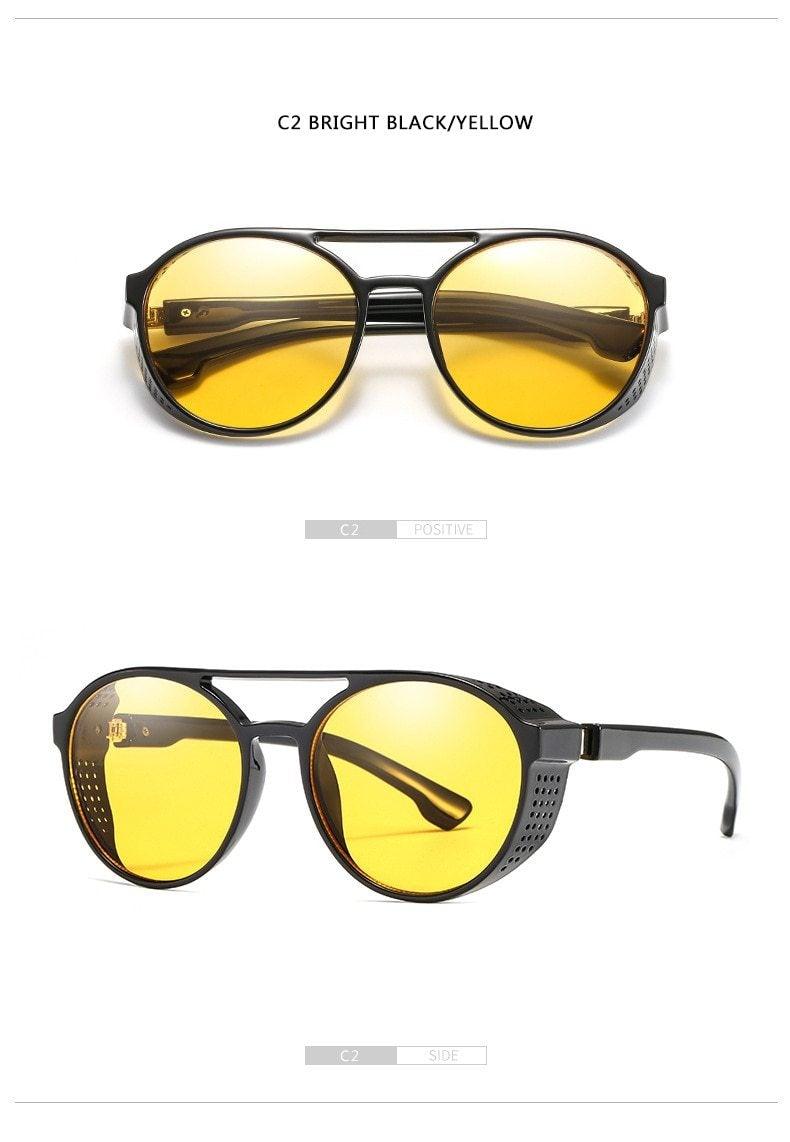 Round Vintage Sunglasses Retro Eyewear For Men Women Classic Sunglasses For Women & Men Retro Style Goggles In Round Shape Flip Up Driving Glasses Vintage Style & Fashionable  Eyewear Stevvex