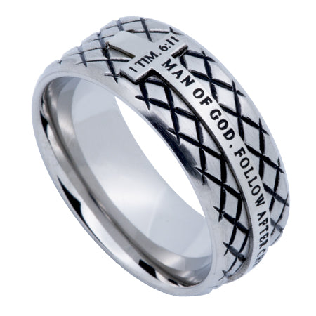 Silver Diamond Back Cross Ring KingdomWear