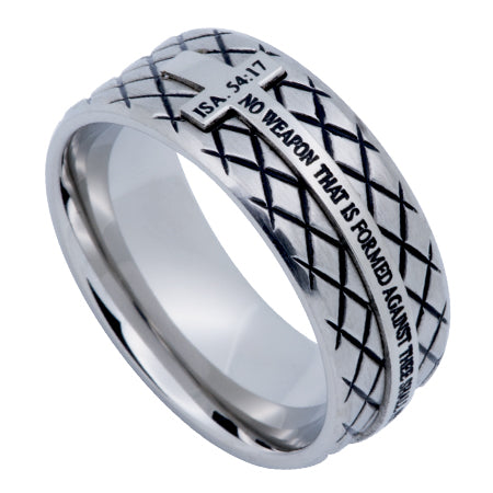 Silver Diamond Back Cross Ring KingdomWear