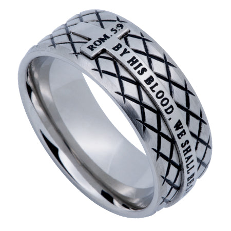 Silver Diamond Back Cross Ring KingdomWear