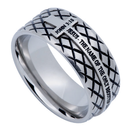 Silver Diamond Back Cross Ring KingdomWear