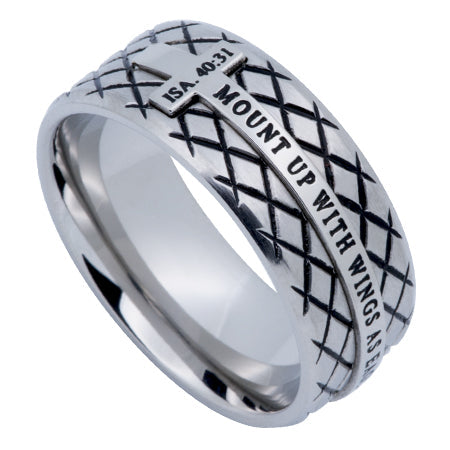 Silver Diamond Back Cross Ring KingdomWear