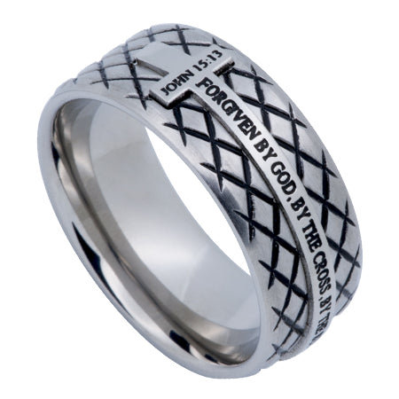 Silver Diamond Back Cross Ring KingdomWear