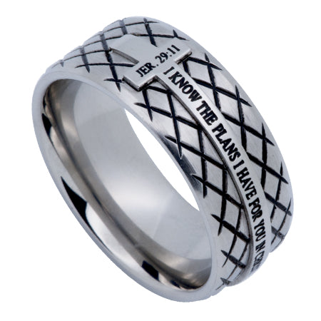 Silver Diamond Back Cross Ring KingdomWear
