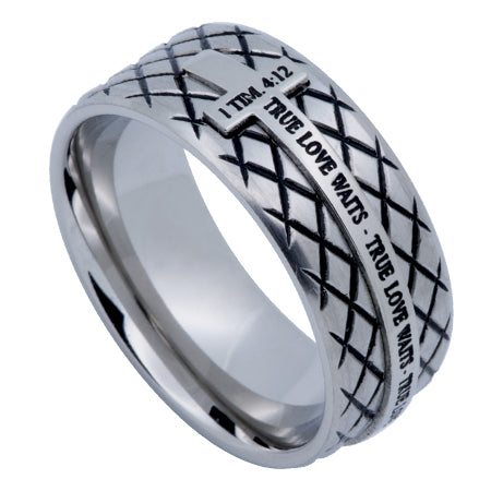 Silver Diamond Back Cross Ring KingdomWear