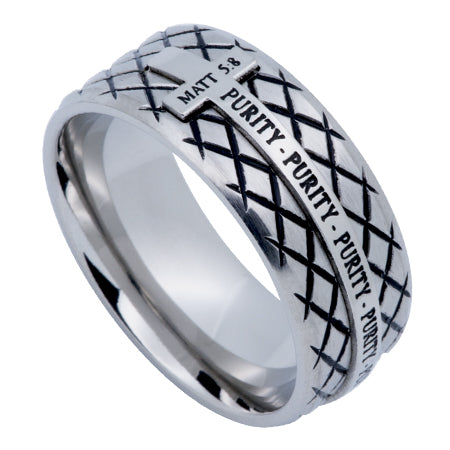Silver Diamond Back Cross Ring KingdomWear