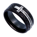 Black Diamond Back Cross Ring KingdomWear