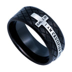 Black Diamond Back Cross Ring KingdomWear