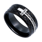 Black Diamond Back Cross Ring KingdomWear