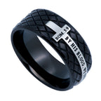 Black Diamond Back Cross Ring KingdomWear