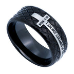Black Diamond Back Cross Ring KingdomWear