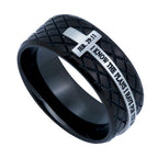 Black Diamond Back Cross Ring KingdomWear