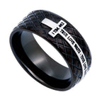 Black Diamond Back Cross Ring KingdomWear