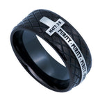 Black Diamond Back Cross Ring KingdomWear