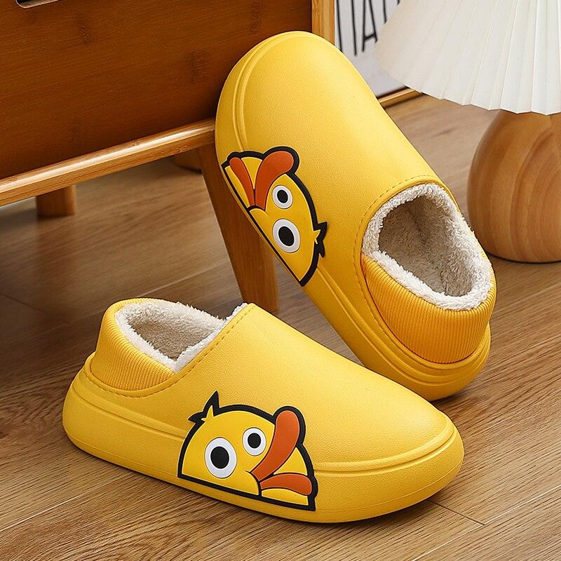 Rubber Beach Slides Waterproof Women Men's Slippers Sandals Cotoon Fur Thick Sole Winter Home Bath Shoes Memory Foam Bedroom Slippers Indoor Shoes Fuzzy Garden Waterproof Slippers Stevvex