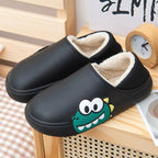 Rubber Beach Slides Waterproof Women Men's Slippers Sandals Cotoon Fur Thick Sole Winter Home Bath Shoes Memory Foam Bedroom Slippers Indoor Shoes Fuzzy Garden Waterproof Slippers Stevvex