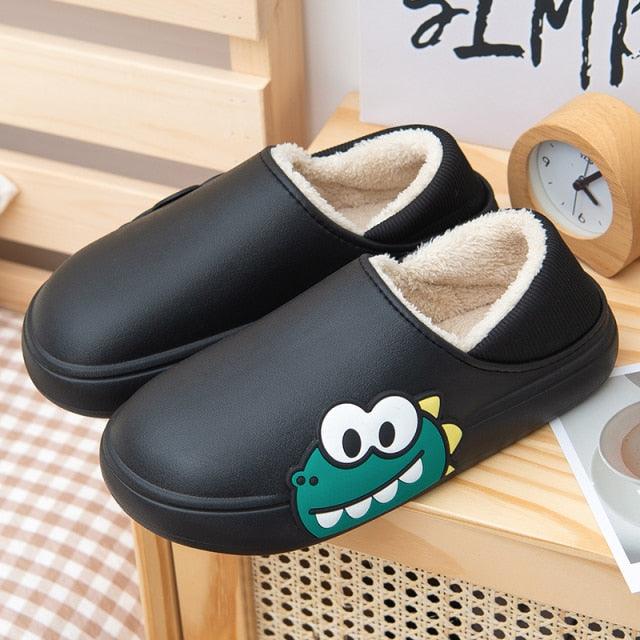 Rubber Beach Slides Waterproof Women Men's Slippers Sandals Cotoon Fur Thick Sole Winter Home Bath Shoes Memory Foam Bedroom Slippers Indoor Shoes Fuzzy Garden Waterproof Slippers Stevvex