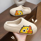 Rubber Beach Slides Waterproof Women Men's Slippers Sandals Cotoon Fur Thick Sole Winter Home Bath Shoes Memory Foam Bedroom Slippers Indoor Shoes Fuzzy Garden Waterproof Slippers Stevvex