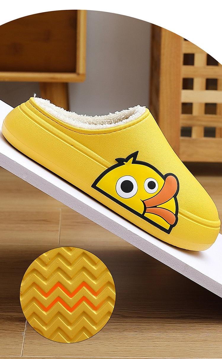 Rubber Beach Slides Waterproof Women Men's Slippers Sandals Cotoon Fur Thick Sole Winter Home Bath Shoes Memory Foam Bedroom Slippers Indoor Shoes Fuzzy Garden Waterproof Slippers Stevvex