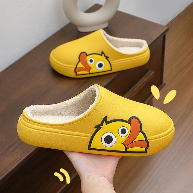 Rubber Beach Slides Waterproof Women Men's Slippers Sandals Cotoon Fur Thick Sole Winter Home Bath Shoes Memory Foam Bedroom Slippers Indoor Shoes Fuzzy Garden Waterproof Slippers Stevvex