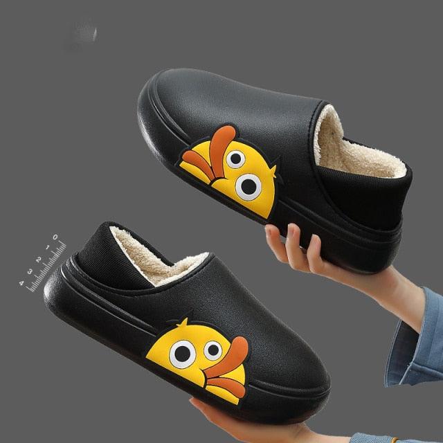 Rubber Beach Slides Waterproof Women Men's Slippers Sandals Cotoon Fur Thick Sole Winter Home Bath Shoes Memory Foam Bedroom Slippers Indoor Shoes Fuzzy Garden Waterproof Slippers Stevvex