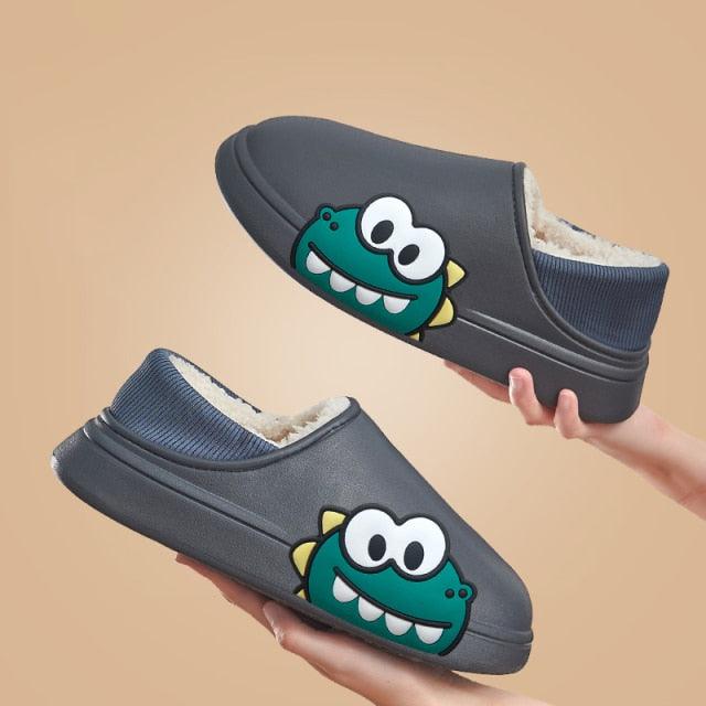 Rubber Beach Slides Waterproof Women Men's Slippers Sandals Cotoon Fur Thick Sole Winter Home Bath Shoes Memory Foam Bedroom Slippers Indoor Shoes Fuzzy Garden Waterproof Slippers Stevvex