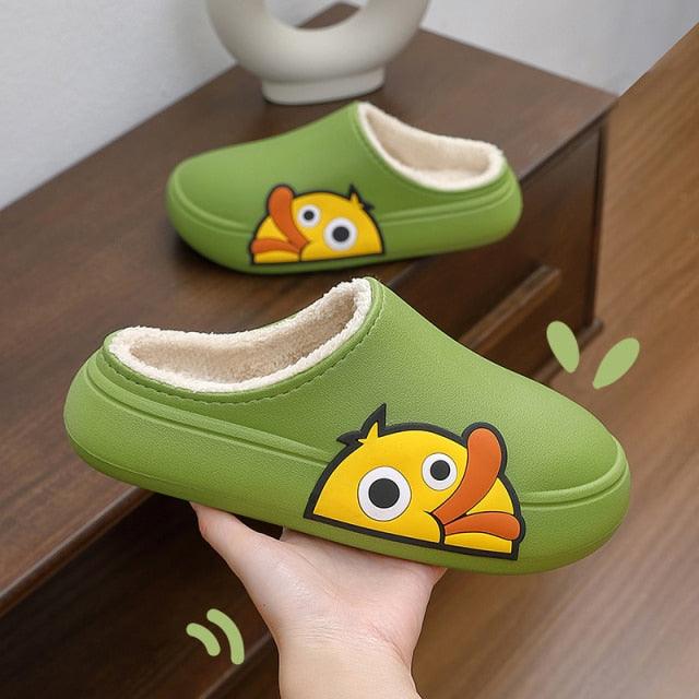 Rubber Beach Slides Waterproof Women Men's Slippers Sandals Cotoon Fur Thick Sole Winter Home Bath Shoes Memory Foam Bedroom Slippers Indoor Shoes Fuzzy Garden Waterproof Slippers Stevvex